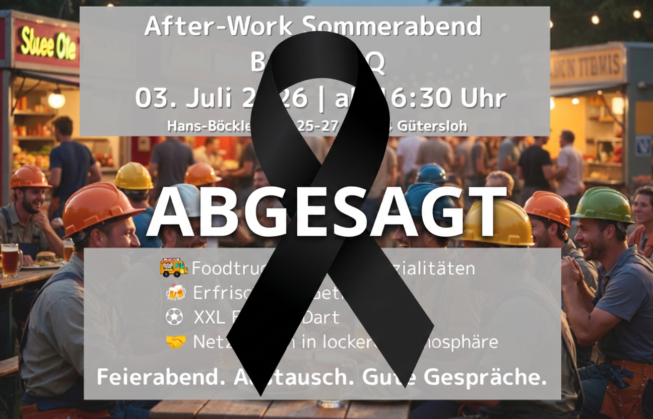 Absage unserer Kundenveranstaltung „After-Work BBQ & Bau“